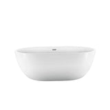 Barclay - Piper 71''AC Freestanding,Tap Deck,W/internal drain-OF,BN,WH - Brushed Nickel