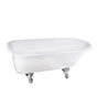 Barclay - Atlin Acrylic Roll Top WH 67'', 3-3/8'' Holes, WH Feet - White