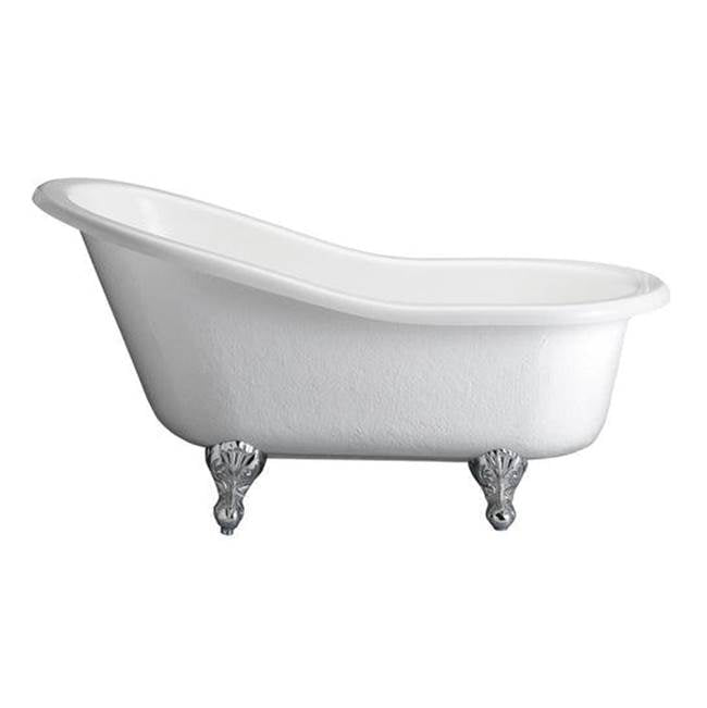 Barclay - Imogene Acrylic Slipper Tub WH 67'', No Holes, WH Feet - White