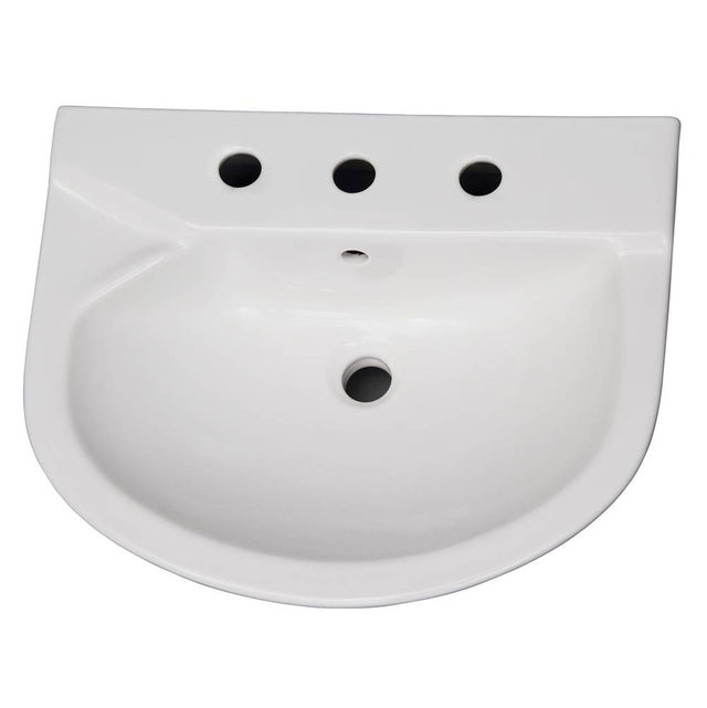 Barclay - Anabel 630 Ped Lav Basin 8'' Widespread, White - White