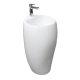 Barclay - Cloud 19-3/8'' Pedestal Lav,1- Hole,Fireclay,W/Waste Cover,WH - White