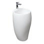 Barclay - Cloud 19-3/8'' Pedestal Lav,1- Hole,Fireclay,W/Waste Cover,WH - White