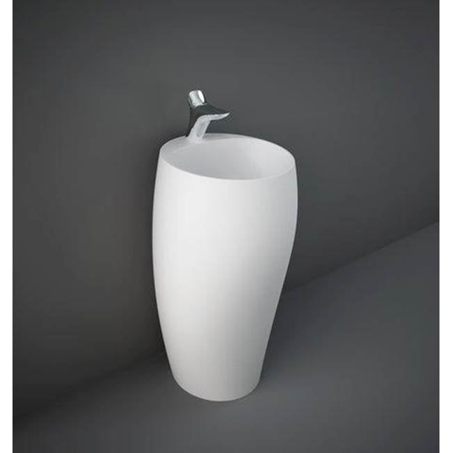 Barclay - Cloud 19-3/8'' Pedestal Lav,1- Hole,Fireclay,W/Waste Cover,MW - Matte White