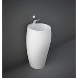Barclay - Cloud 19-3/8'' Pedestal Lav,1- Hole,Fireclay,W/Waste Cover,MW - Matte White