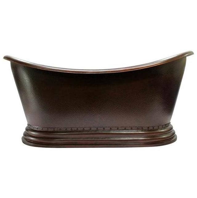Barclay - Celaya 66'' Ped DBL Slipper Tub Copper,Mexican Finish IN & EX - Mexican Finish