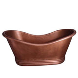 Barclay - Allegro Copper Dbl Slipper,66'' No Holes, Hammered Antique - Antique Copper