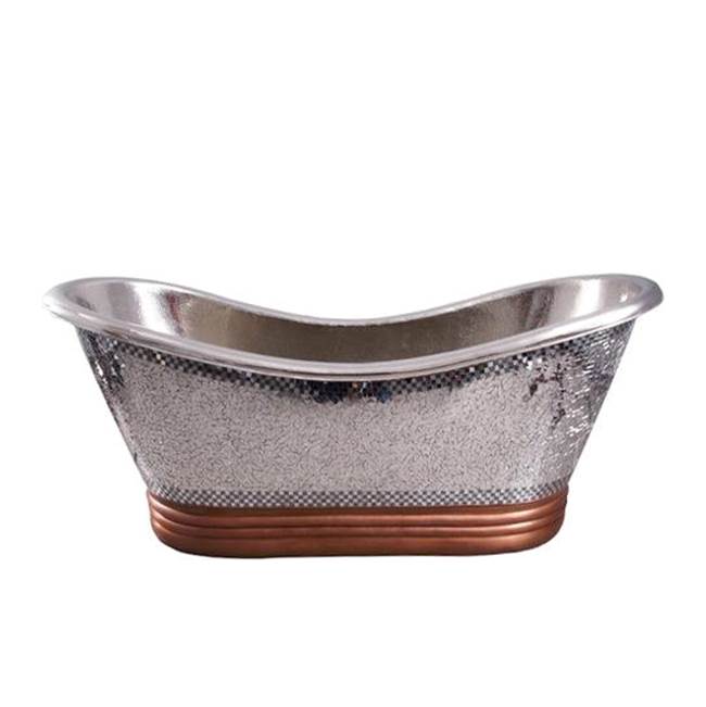 Barclay - Galileo Dbl Slipper Copper w/ Base, 72'', No Faucet Holes - Copper