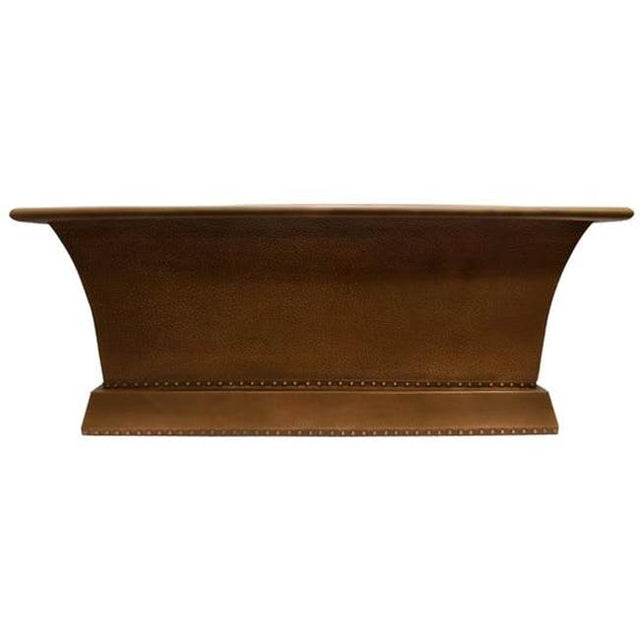 Barclay - Wilmott 66'' Freestanding Rect Hammered Copper Tub, AC - Antique Copper