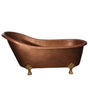 Barclay - Lawson 66'' Slipper Tub w/feet PB,Tub Light AC, No Hole - Polished Brass