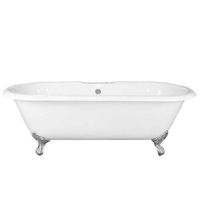 Barclay - Columbus Cast Iron Dbl Roll WH 61'', No Holes, WH Imp Feet - White