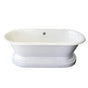 Barclay - Duet Cast Iron Dbl Roll Tub WH w/base, 66'', 7'' Holes - White