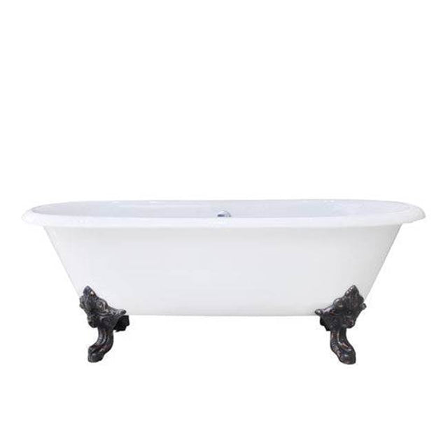 Barclay - Gallagher CI 72'' Dbl Roll Tub No Holes, WH Feet - White