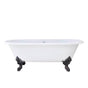 Barclay - Gallagher CI 72'' Dbl Roll Tub No Holes, WH Feet - White