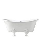 Barclay - Markus Cast Iron Dbl Sliper 66 WH,No Holes, PN Monarch Feet - Polished Nickel