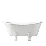Barclay - Markus 66'' CI Dbl Slipper Tub, White,7'' Deck Holes, WH Feet - White