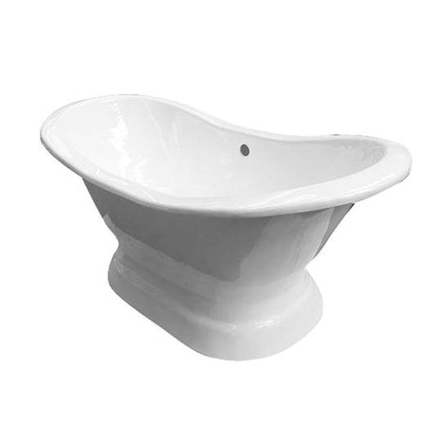 Barclay - Maren Cast Iron Dbl Slipper w/ base, 61'', WH, No Holes - White