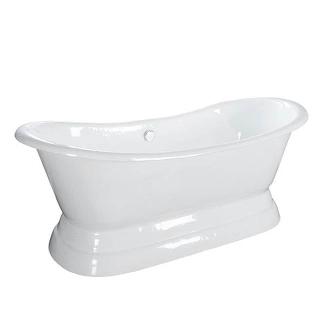 Barclay - Randall Cast Iron Dbl Slipper w/ base, 72'', WH, No Holes - White