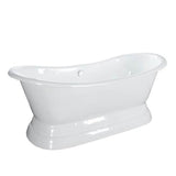 Barclay - Randall Cast Iron Dbl Slipper w/ base, 72'', WH, No Holes - White