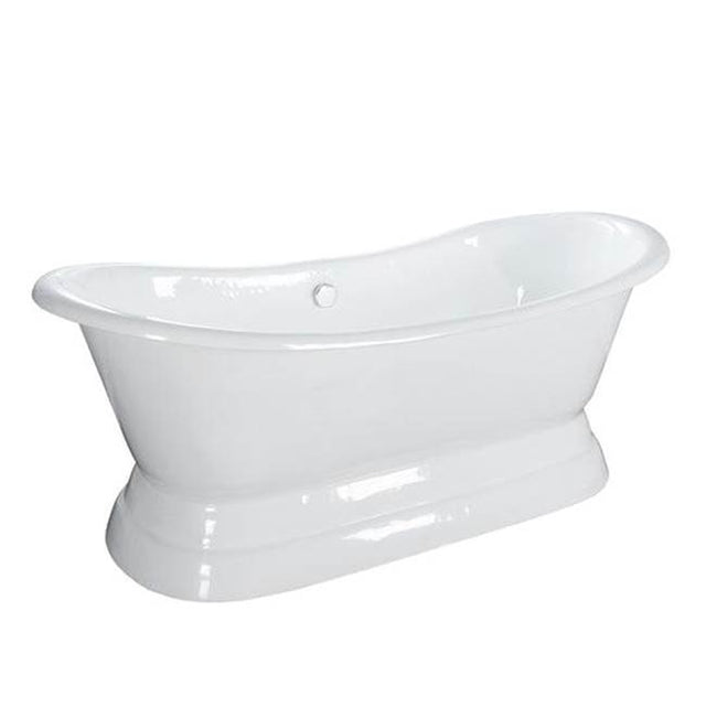 Barclay - Randall Cast Iron Dbl Slipper w/ base, 72'', WH, No Holes - White
