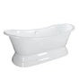 Barclay - Randall Cast Iron Dbl Slipper w/ base, 72'', WH, No Holes - White