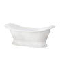 Barclay - Marshall 71'' Cast Iron tub Dbl Slipper w/ base, No Holes - White
