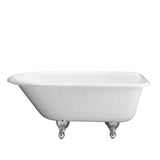 Barclay - Aristo Cast Iron Roll Top WH 55'', 7'' Holes, WH Feet - White
