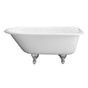 Barclay - Abbey Cast Iron Roll Top WH, 48'', No Holes, WH Feet - White
