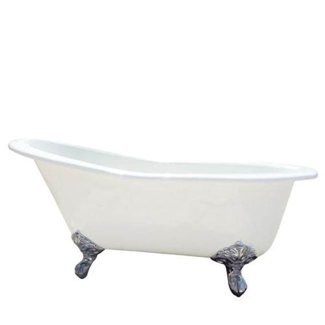 Barclay - Gavin Cast Iron Slipper 54'' 7'' Deck holes,WH, PN Imp Feet - Polished Nickel