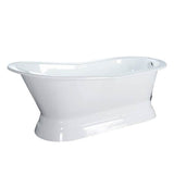 Barclay - Leonardo Cast Iron Slipper w base, 61'', WH, 7'' Holes - White
