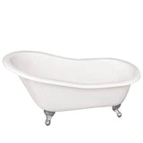 Barclay - Icarus Cast Iron Slipper WH, 67'', 7'' Holes, WH Feet - White