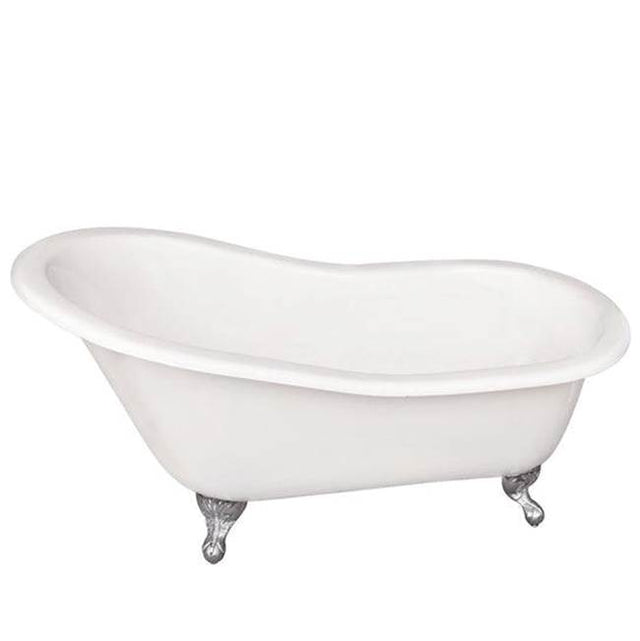 Barclay - Icarus Cast Iron Slipper WH, 67'', 7'' Holes, WH Feet - White