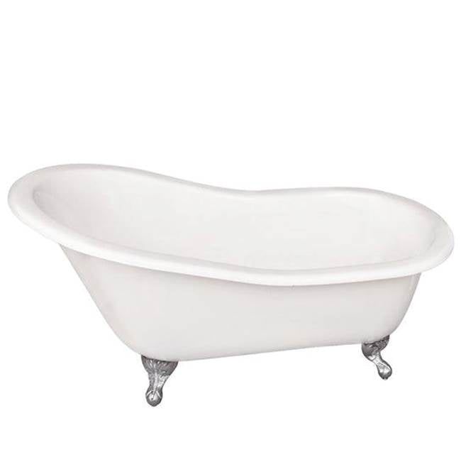 Barclay - Icarus Cast Iron Slipper WH, 67'', No Holes, WH Feet - Satin Nickel