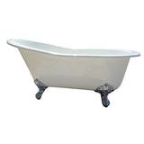 Barclay - India Cast Iron Slipper WH, 67'', 7'' Holes, BN Feet - White