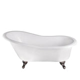 Barclay - Griffin Cast Iron Slipper WH, 61'', 7'' Holes, WH Feet - White