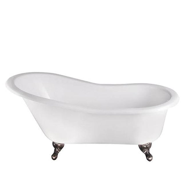 Barclay - Griffin Cast Iron Slipper WH, 61'', No Holes, WH Feet - White