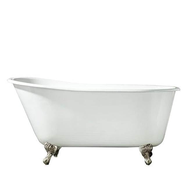 Barclay - Gareth Cast Iron Slipper, 53'' WH, No Holes, WH Feet - Satin Nickel