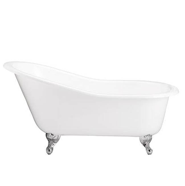 Barclay - Grayson Cast Iron Slipper WH, 57'', No Holes, WH Feet - Satin Nickel