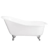 Barclay - Grayson Cast Iron Slipper WH, 57'', No Holes, WH Feet - Satin Nickel