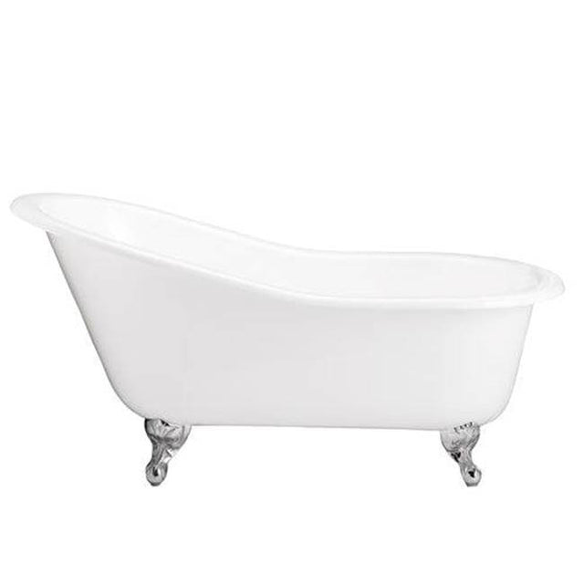 Barclay - Grayson Cast Iron Slipper WH, 57'', No Holes, WH Feet - Satin Nickel