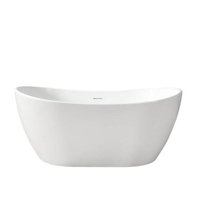 Barclay - Electra 64'' BARstone Dbl Slipper w/ OF and Drain, White Gloss - White Gloss