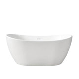 Barclay - Electra 64'' BARstone Dbl Slipper w/ OF and Drain, White Gloss - White Gloss