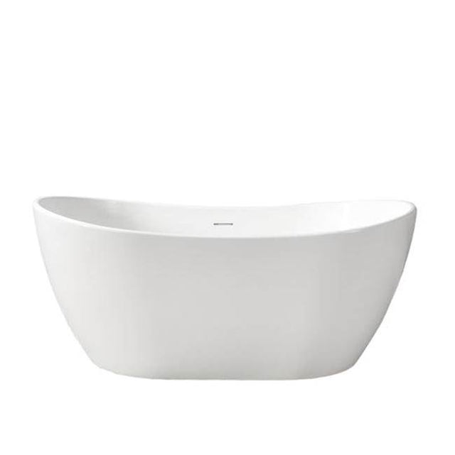 Barclay - Electra 64'' BARstone Dbl Slipper w/ OF and Drain, White Gloss - White Gloss