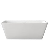 Barclay - Romo 59'' BARstone Rectangular Tub White Gloss, No Holes - White Gloss