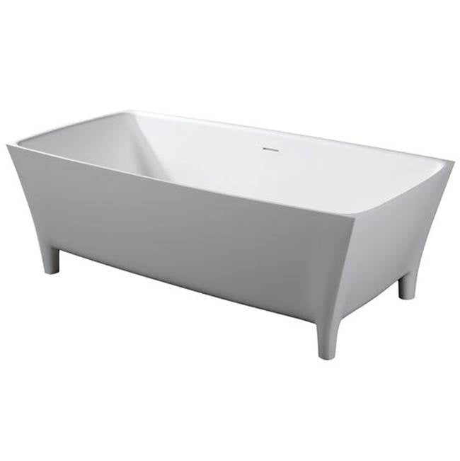 Barclay - Timon  67'' BARstone Freestanding Tub, White Gloss - Glossy White