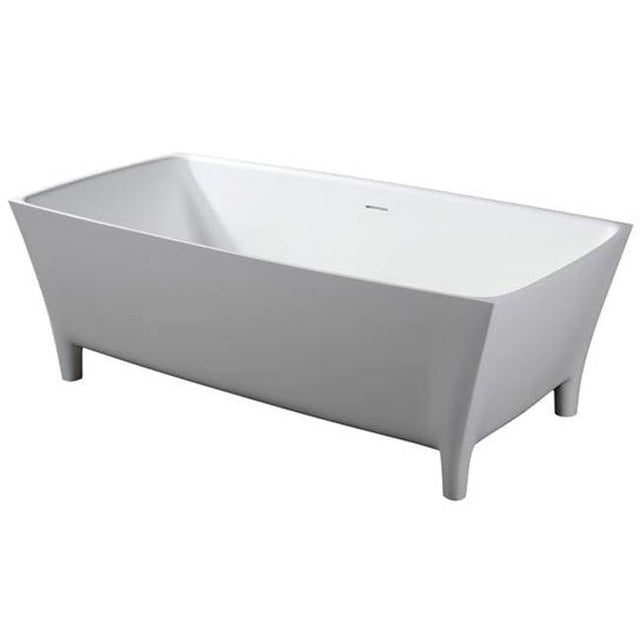 Barclay - Timon  67'' BARstone Freestanding Tub, White Gloss - Glossy White