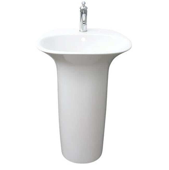 Barclay - Sensation 21-5/8'' Ped Lav, 1- Hole,Fireclay,W/Waste Cover,WH - White
