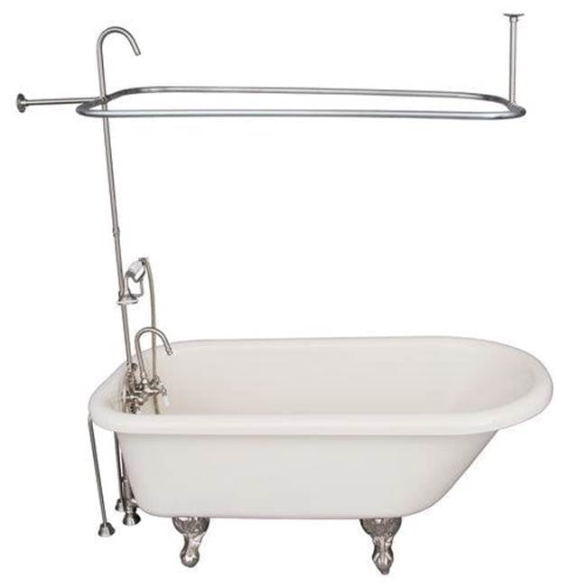 Barclay - Tub Kit 60'' AC Roll Top, Shwr Unit, Supplies, Drain-BrNkl - Brushed Nickel