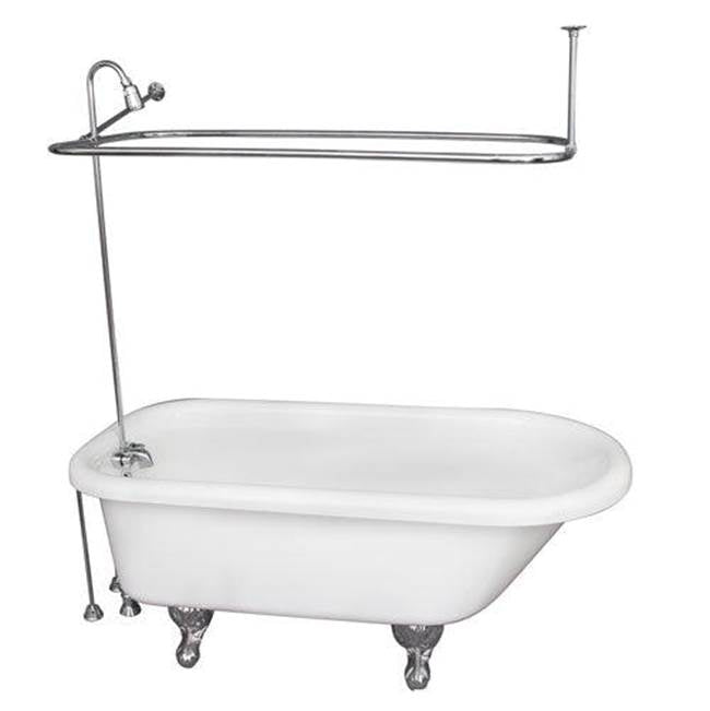 Barclay - Tub Kit 60'' AC Roll Top, Shwr Unit, Supplies, Drain-Chrome - Polished Chrome