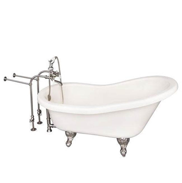 Barclay - Tub Kit 60'' AC Slipper, Tub Filler, Supplies, Drain-BrNkl - Brushed Nickel