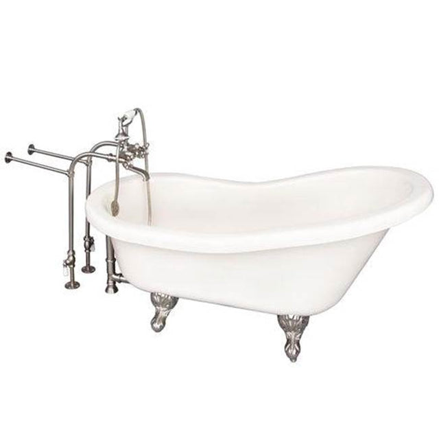 Barclay - Tub Kit 60'' AC Slipper, Tub Filler, Supplies, Drain-BrNkl - Brushed Nickel
